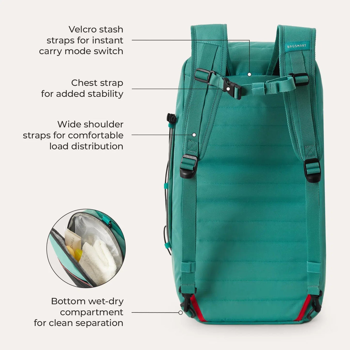 Vionsi Focus Duffle çok fonksiyonlu seyahat çantası