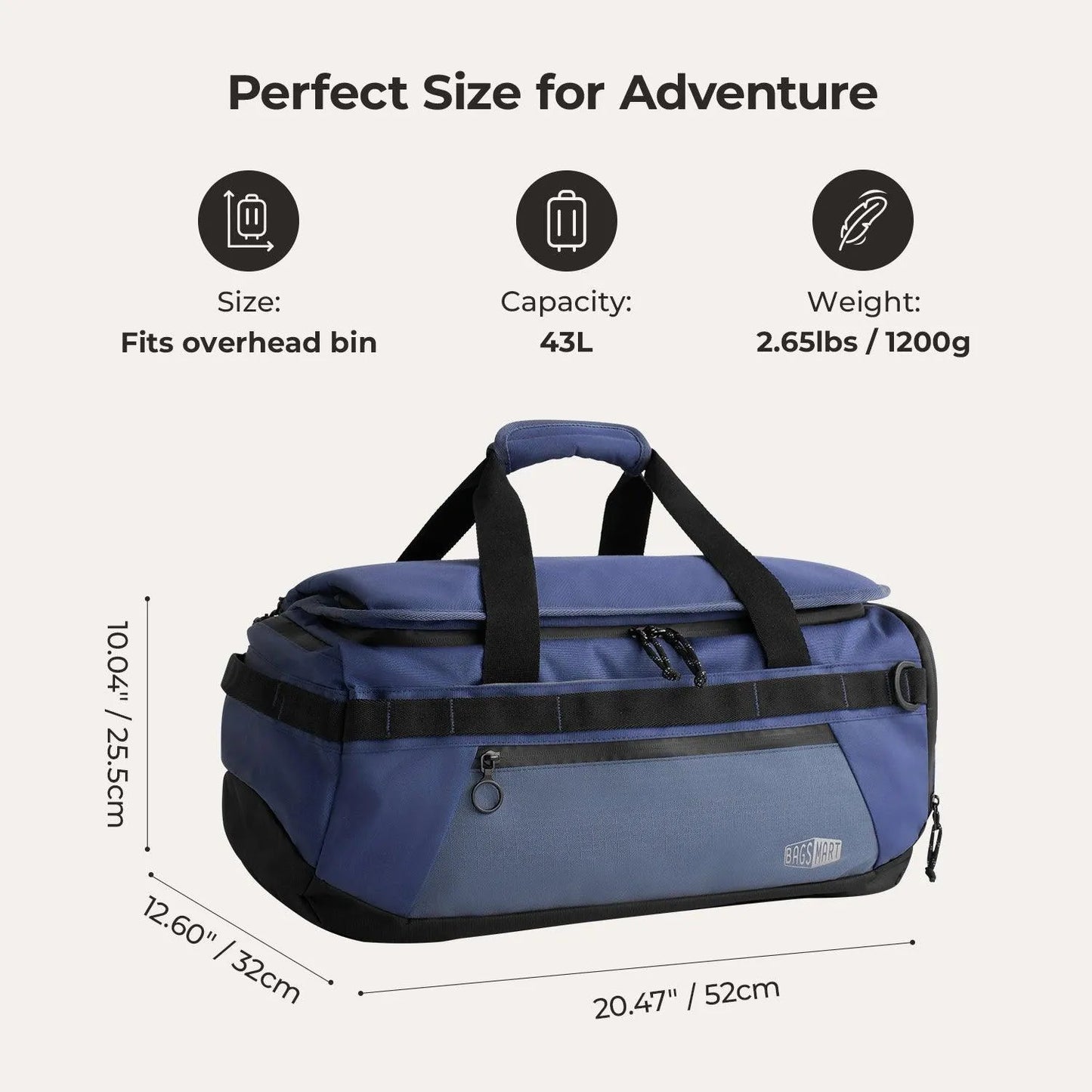 Vionsi Paz 43L Duffle Sırt Çantası