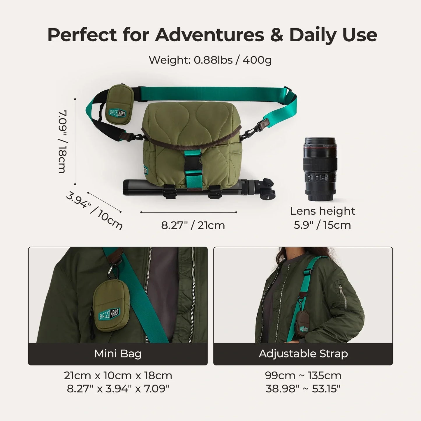 Vionsi Paz 4L Camera Sling