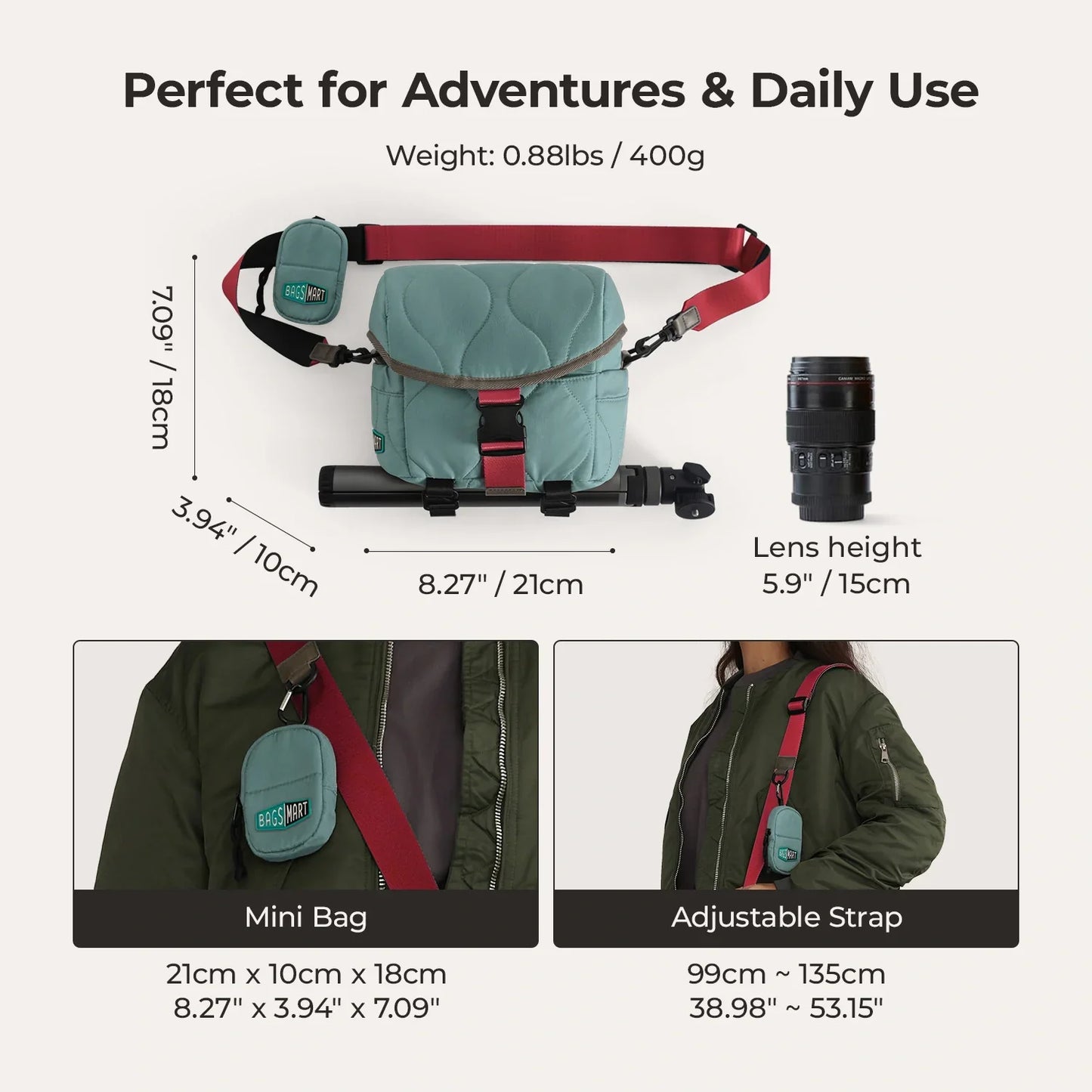 Vionsi Paz 4L Camera Sling